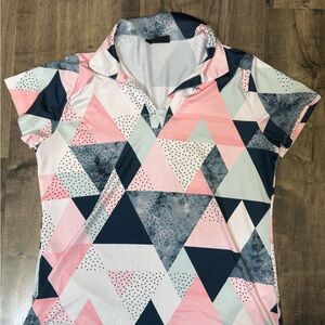Geometric Pattern Women's Button Down Shirt